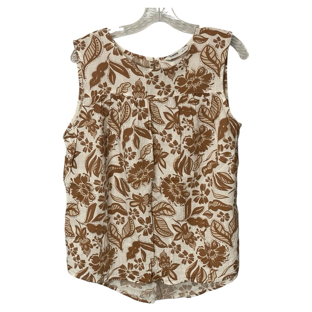 Sonoma Brown and Cream Floral Blouse